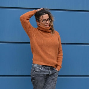 Alpaka Wolle 100% .Handgefertigter Rollkragen Pullover, Stehkragen Bio unisex Pullover, Alpaka Pullover , Strickpullover, Alpaka Pullover Oversize