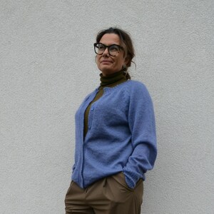Women&#39;s Mohair Silk Cardigan | Hand Knit Sweater | Button-Up Cardigan | Size M | Luxury Knitwear |  A gift for her