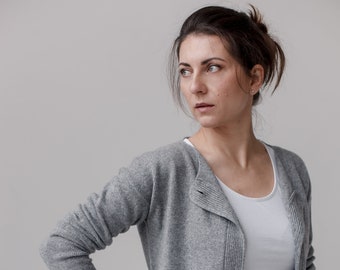 Handmade Cashmere Merino Wool Cardigan - Women's Knitted Sweater