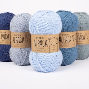 Hilo de alpaca DROPS, hilo de tejer superfino de 4 cabos, 50 g.