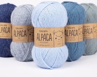 DROPS Alpaca Yarn, Superfine 4-Ply Knitting Yarn, 50g .