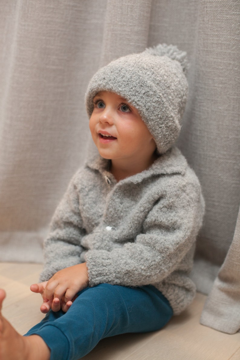 Alpaca, baby beanie hat,baby hat ,alpaca hat, knitted baby hat for girls and boys, alpaca wool hat, fall baby accessories, light gray color. image 1
