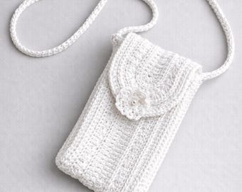 Linen Crochet Crossbody Phone Bag – Lightweight Summer Beach Pouch