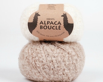 Yarn Alpaca Boucle shaped loop wool Garnstudio DROPS Design Boucle alpaca Loop knitting wool / Hair for dolls, making toys knitting for kids