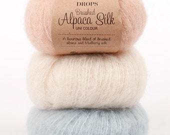 DROPS Brushed Alpaca Silk Yarn: Fluffy Aran Weight, Soft Knit