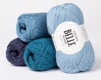DROPS Belle Cotton Blend Yarn: Sport Weight, Soft Texture
