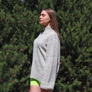 Alpaca wool 100% .handmade women turtleneck , nigh collar jumper, alpaca sweater, women sweater, alpaca sweater oversize,gift for her image 4