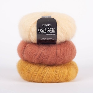 Filato di seta baby mohair, 38 colori Garnstudio drops design KID-SILK 75% baby mohair 25 seta lussuosa lana lucida e soffice lavorata a maglia 25 grammi