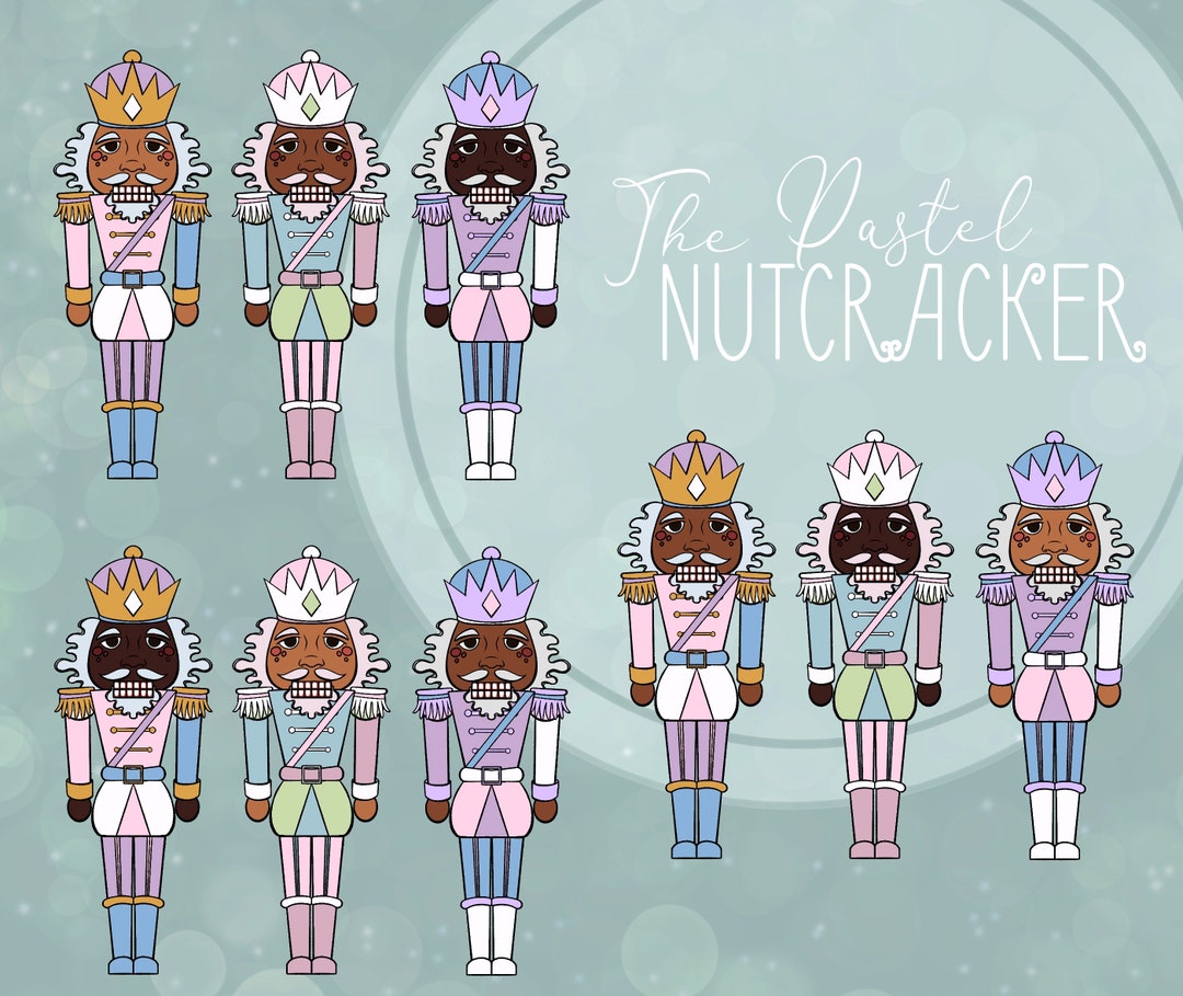 Pastel Nutcracker Digital Download, Holiday. Christmas Clip Art. Toy ...