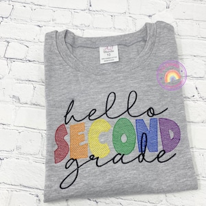 Embroidered 2nd Grade Shirt for Boys | 100% Cotton | Back-to-School Outfit | Custom Grade Available