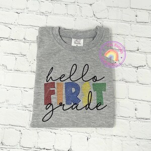 Embroidered 1st Grade Shirt for Boys | 100% Cotton | Back-to-School Outfit | Custom Grade Available