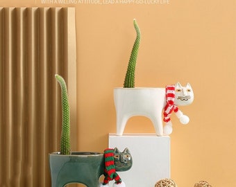 Cat Tail Suculenta maceta de cerámica Nueva maceta de regalo