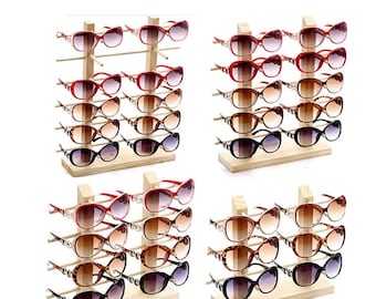 Sunglass display 2/3/4/5/6 Layers wood rack shelf eyeglasses stand holder gift