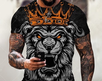 Camisa león camiseta camisa top camisa tela calidad camiseta regalo camiseta