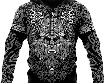 Sudadera con capucha vikinga de invierno de calidad, regalo, sudadera con capucha