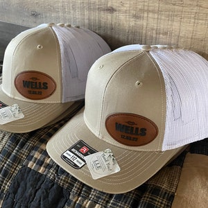 Leather Patch Wedding Hats, Custom Richardson Wedding Party Hat, Wedding Hats