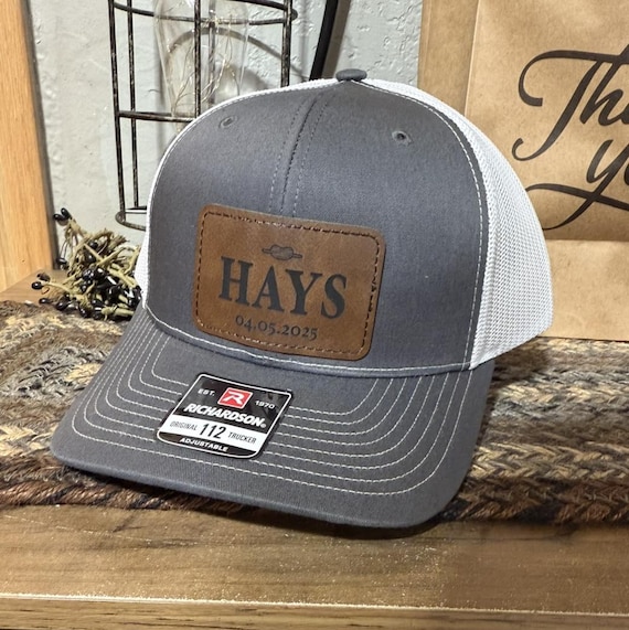 Leather Patch Wedding Hats, Custom Richardson Wedding Party Hat