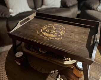 Customized RossieHome Bamboo Wooden Breakfast Tray
