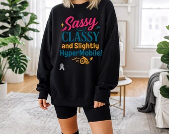 Sudadera de cuello redondo Sassy Classy HyperMobile / Top de apoyo para el síndrome de Ehlers-Danlos