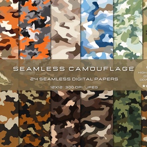 24 Military Camouflage Seamless Patterns for Commercial Use, High-Quality Textures, Digital Paper for Craft and Design, US Air Force