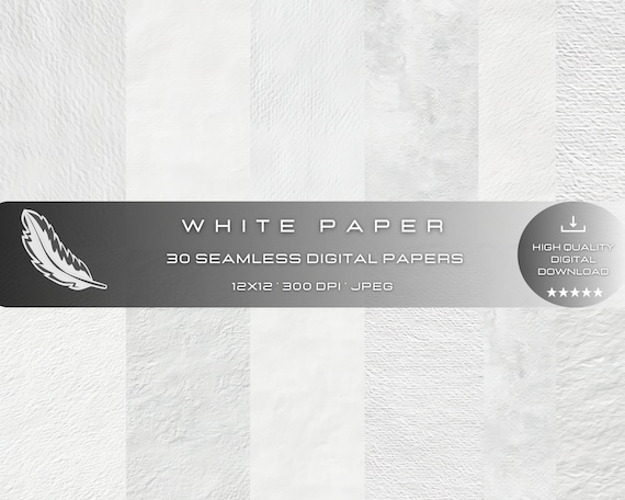 30 White Paper Seamless Textures for Commercial Use, High-Quality Textures, Digital Paper for Craft and Design, Kids Scrapbook Paper
