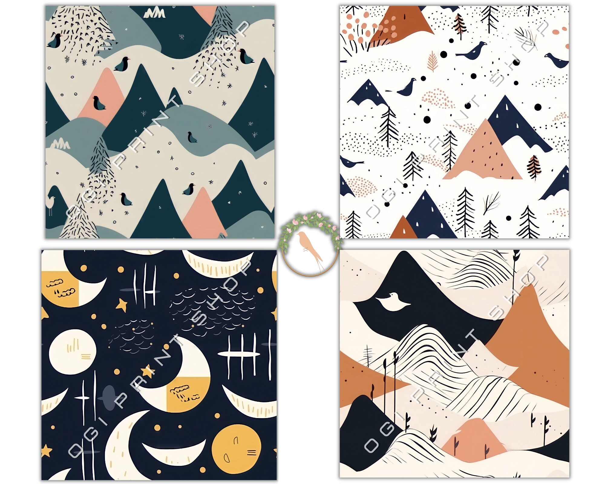 12 Seamless Boho Digital Patterns for Boho Fashion, Perfect for ...