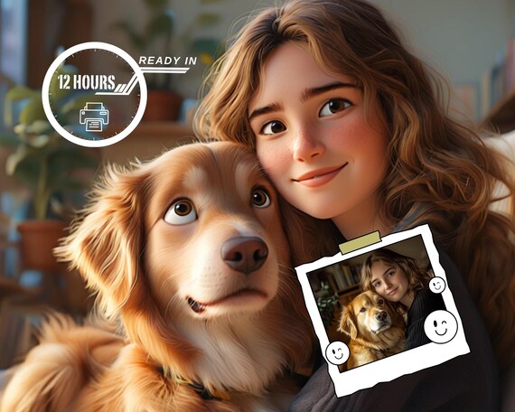 Pixar Style Portrait from Photo | Couples Portrait | Become a Pixar Character | Anniversary Gift, 3D Cartoon Pet Portrait, Digital Download