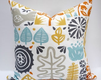 Scion Woodland Scandi Bird Squirrel Orange 18&quot; x 18&quot; Reversible