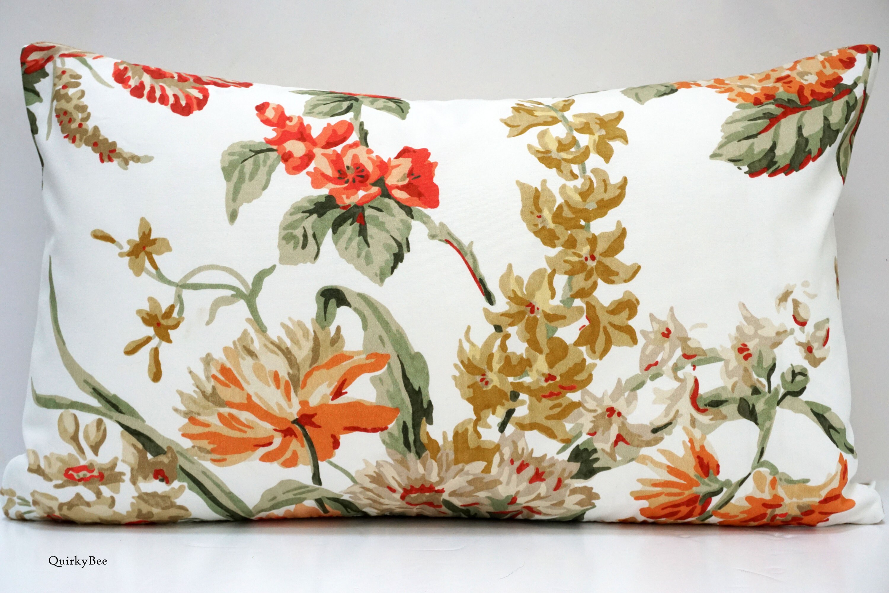 The Design Archives CELESTE Fabric Cushion Cover 12" x 20" Coral