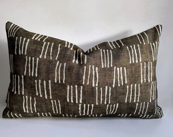 George Spencer Matchsticks Brown Linen Fabric Cushion/Pillow Cove