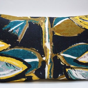 Lalie Design EXUBERANCE tabac mustard Fabric Cushion Cover 12” X 20”