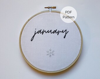 Winzige Schneeflocke Stickmuster, Januar Stickmuster PDF, Winter-Stickmuster