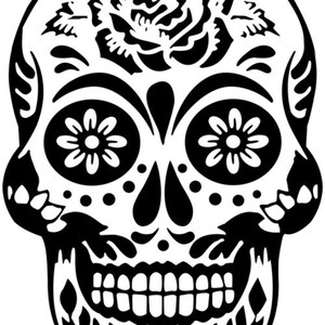 Floral Skull SVG Tattoo Clipart for gift, Silhouette Vector Image, SVG Shirt Design Graphic, Transparent Background cdr dxf pdf png