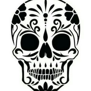 Sugar Skull SVG: Tattoo Clipart, Laser Cut Vector (Digital Download)