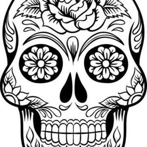 Skull and Flowers Tattoo Design SVG: Laser Cut Clipart (Digital Download)