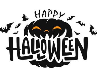 Happy Halloween SVG Sticker: Vector Image, Cricut Ready (Digital Download)