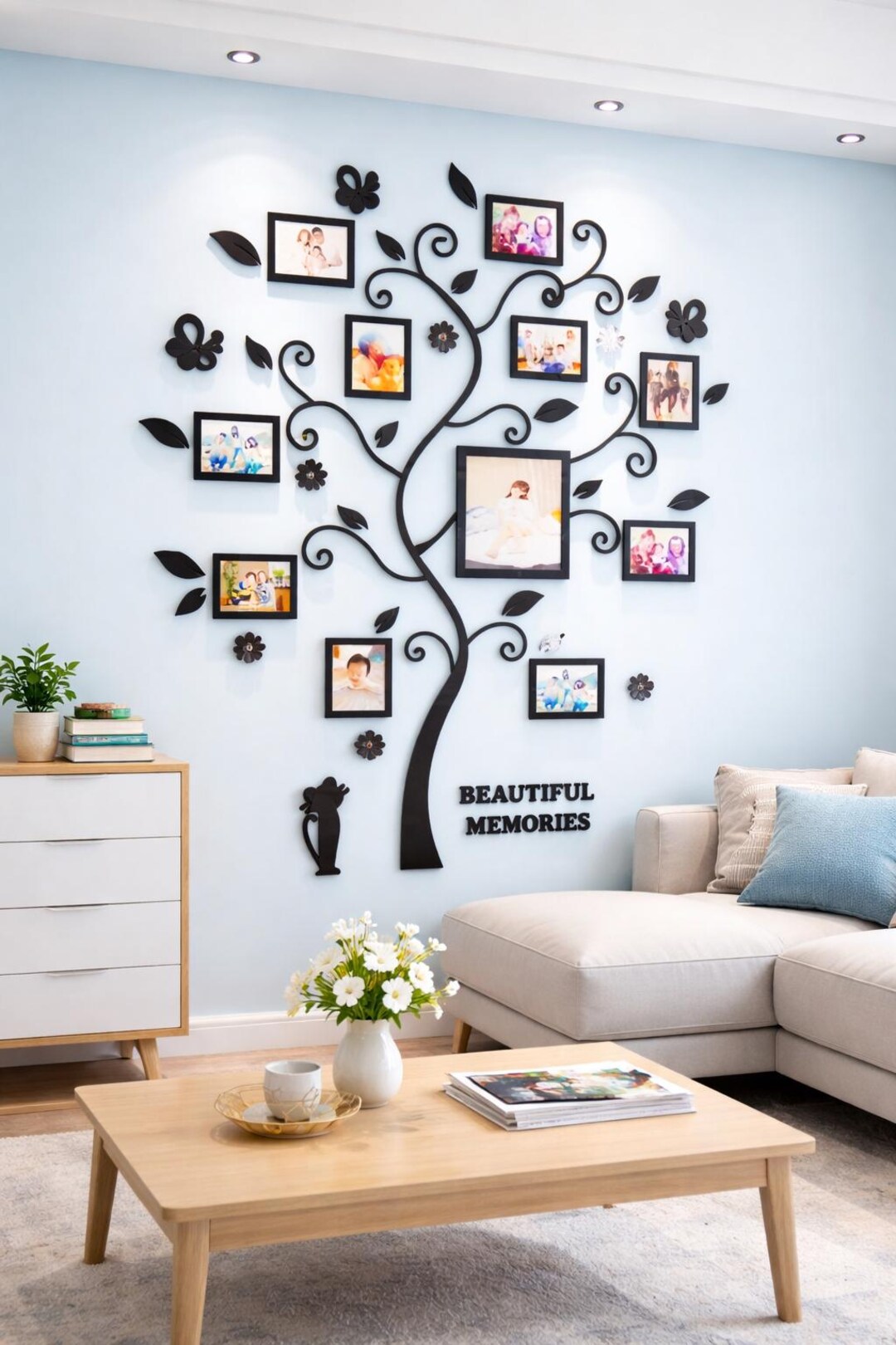 Laser Cut DXF Family Tree Photo Frames 3D Acrylic Wall Decor (digital ...