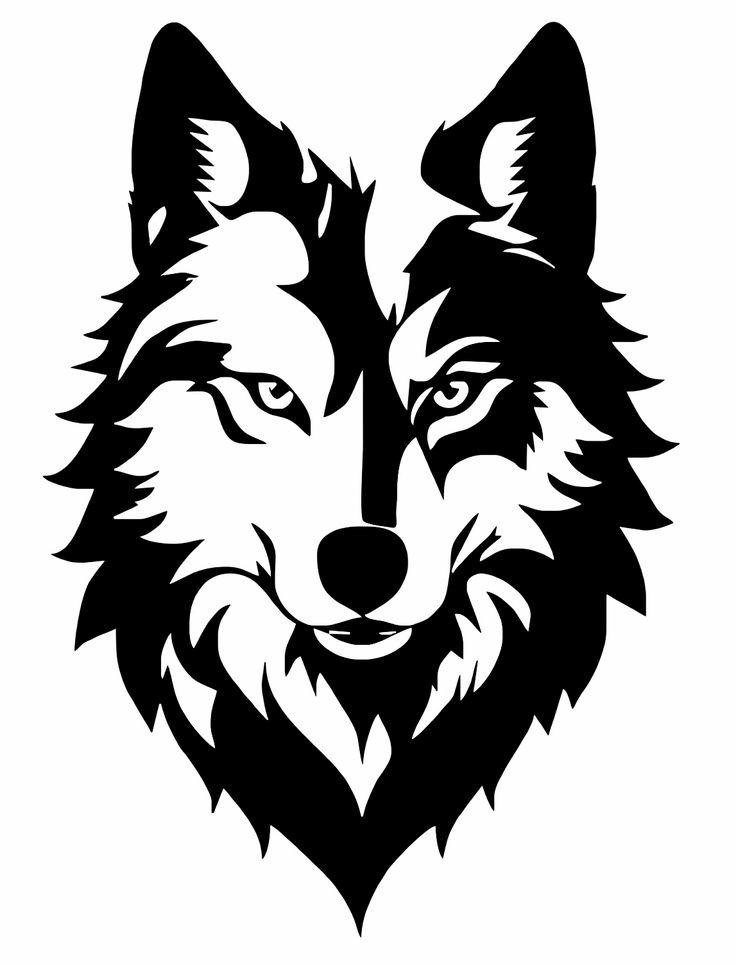 Wolf Head Tattoo SVG Clipart: Laser Cut Vector Image (Digital Download)