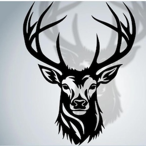 Hertenkop dxf, cdr, jpeg, png, pdf dieren gesneden bestand voor laser, plasma cnc metalen wanddecor, voor Cricut, houtkunst gegraveerd silhouet