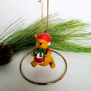Vintage Disney Winnie the Pooh with His Honey Pot Christmas Ornament, Winnie the Pooh Tree Ornament