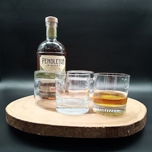 Set of 4 Lowball Whiskey Glasses, Glass Beverage Scotch, Cognac, Whiskey Cocktail Glasses, Barware Glasses