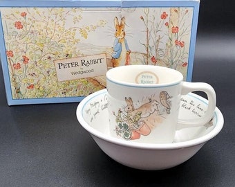 Peter Rabbit Glass Bowl & Cup Gift Set New in Box - Etsy