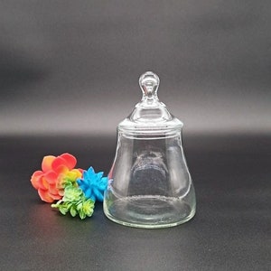 Vintage Bell Shape Glass Apothecary Jar: Terrarium Diorama Candy Dish