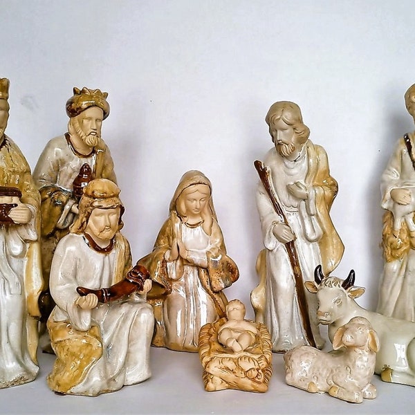 Ceramic Nativity Set Etsy
