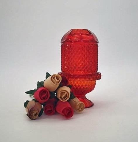 工芸品 Amberina Red amber Lamp Shade Vintage Red Orange