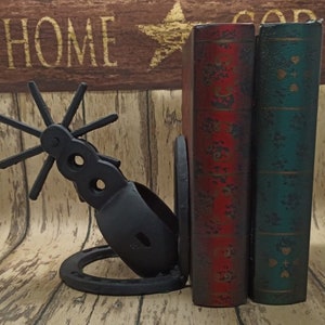 Bookends Black Spur Cowboy Western Metal Décor Horseshoe Bookends Heavy Duty, Southwestern Decor, Rustic Ranch Decor