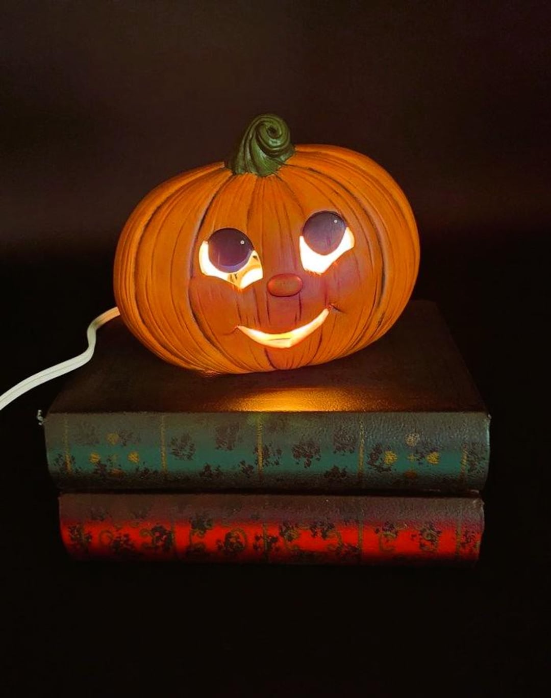 Vintage Ceramic Jack O' Lantern Light: Halloween Pumpkin Decor - Etsy
