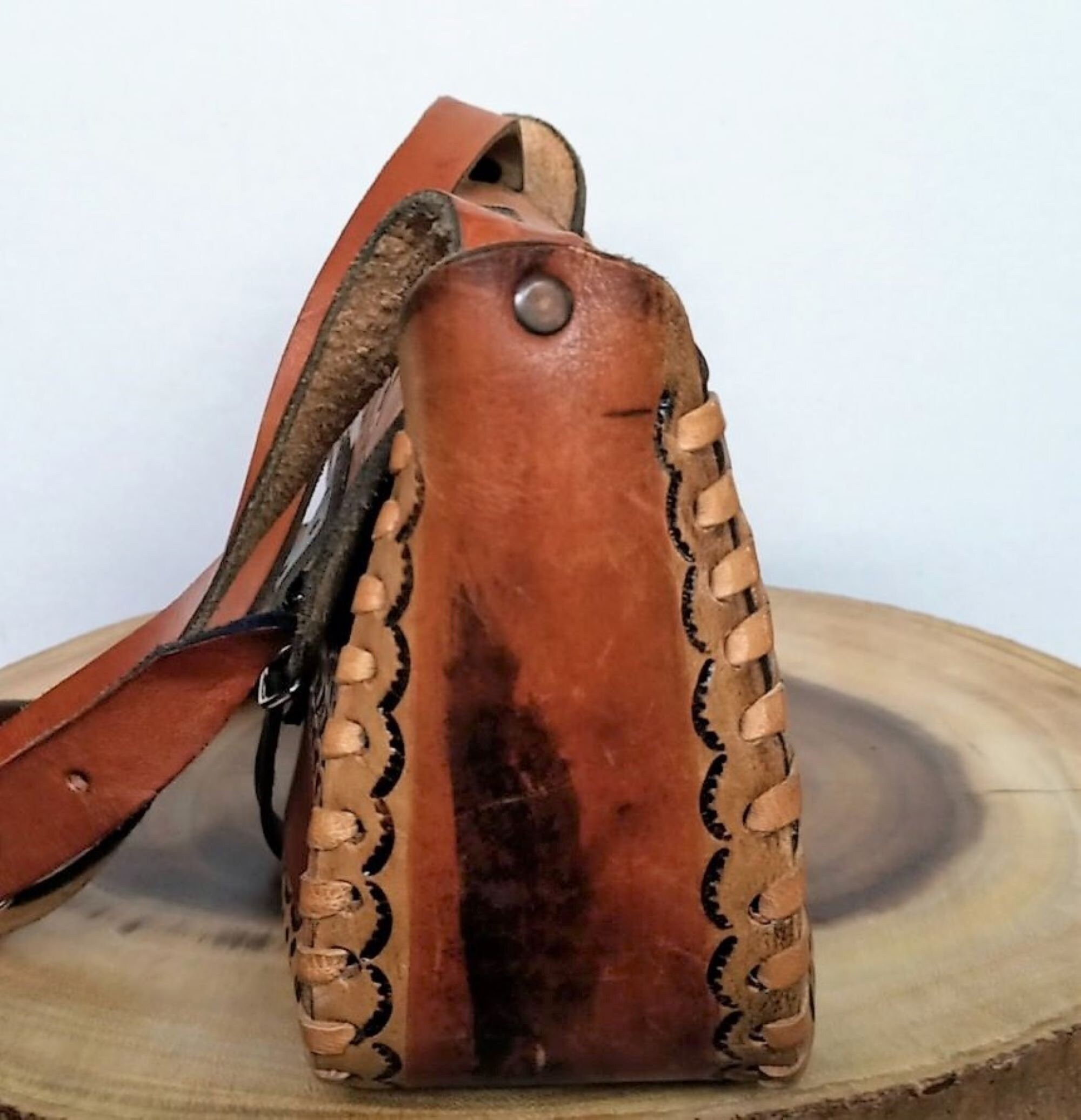 thumbnail image 2 of Chushui Bronze Hardware Purse Strap With Brown Leather Head,Retro Aztec Replacement Wide Crossbody Strap Adjustable Shoulder Strap For Handbag Bag 2 of 14