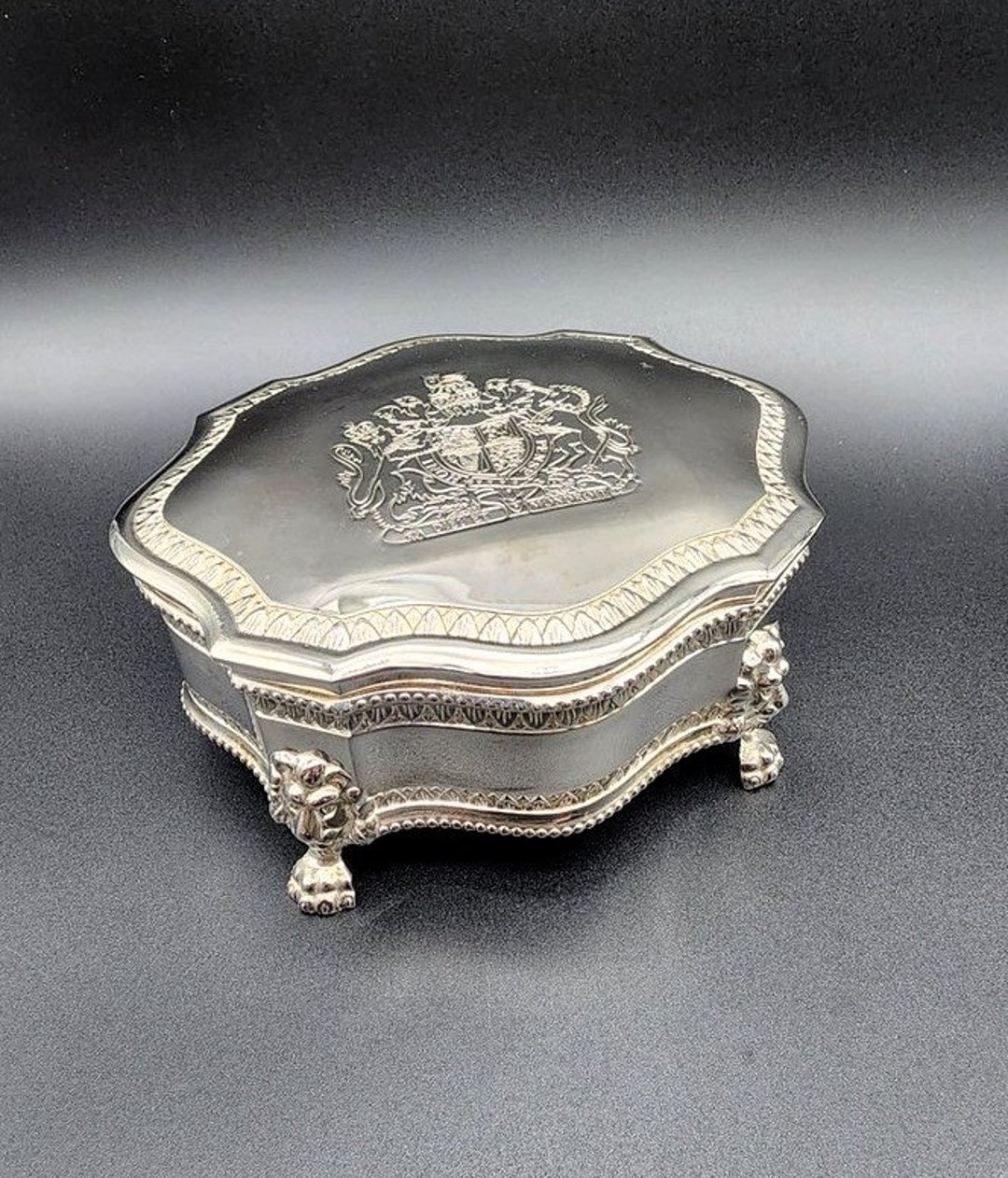 Vintage International Silver Company Jewelry Trinket Box Vintage International Silver Company Jewelry Trinket Box