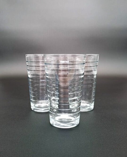 Highball Ribbed Drinking Glasses Beaded Glassware Clear - Temu
